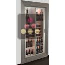 Built-in multi-purpose wine display cabinet - P36cm - Mixed shelves - Flat frame ACI-HMDH17000ME