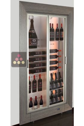 Vitrine à vin encastrable multi-usages - P36cm - Équipement mixte horizontales - Cadre droit