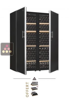 Combiné de 2 caves à vin Mono-Température de vieillissement et de conservation - Equipement stockage
