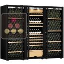 Combiné de 3 caves à vin mono-température et d'une cave multi-usages 3 températures - Equipement mixte - Porte Full Glass ACI-TRT812FM