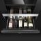 Cave à vin de service à tiroir encastrable en colonne 5 bouteilles - Façade verre noire