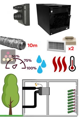 Climatiseur de cave monobloc gainable et encastrable jusqu'à 48m3 - Froid, humidification et chauffage - Installation OUT