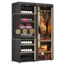 Combination of a wine cabinet and a cured meat cabinet - Inclined bottle display ACI-CMB2570M