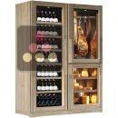 Built-in combination of a mono-temperature wine cabinet, a cheese and cured meat cabinet ACI-CWM2670P