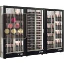 Combiné de 3 vitrines à vin multi-températures - Usage pro - P36cm - 3 côtés vitrés - Habillage magnétique interchangeable ACI-TMH46001M