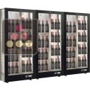 Combiné de 3 vitrines à vin multi-températures - Usage pro - P36cm - 3 côtés vitrés - Habillage magnétique interchangeable ACI-TMH36000V