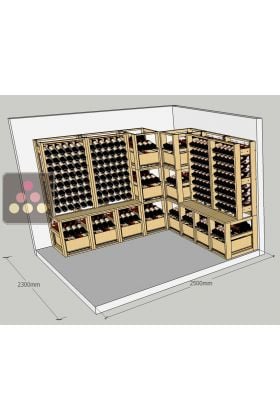 Meubles de rangements en bois et métal pour 24 caisses bois et 192 Bouteilles 