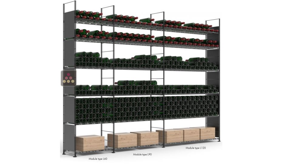 Aménagement de cave en métal pour 5880 bouteilles - Fabrication spécifique Marchand de Vin