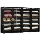 Combination of a 4 single temperature ageing or service wine cabinets - Full Glass door - Inclined bottles ACI-TRT821FP3