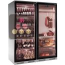 Combined single or multi-temperature wine service cabinet with refrigerated display cabinet for cold cuts storage - Depth 700mm ACI-GEM721X