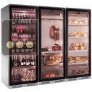 Combination of 3 refrigerated display cabinets for wine, cold cuts and cheese - Depth 700mm ACI-GEM731X