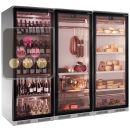 Combiné de 3 vitrines réfrigérées pour vins, charcuteries et fromages - Profondeur 700mm ACI-GEM731X