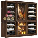 Combination of 3 wine service or storage cabinets - 3-temperatures and a combination of cheese and cured meat cabinets ACI-CEW3670P