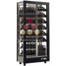 Professional multi-temperature wine display cabinet - 4 glazed sides - Inclined ans standing bottles - Wooden cladding ACI-TCR16000MI