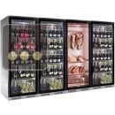 Combination of 3 refrigerated display cabinets for wine (Standing bottles) and 1 for meat maturation - Depth 70cm ACI-GEM744XV