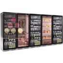 Combination of 3 refrigerated display cabinets for wine, 1 for chesse conservation and 1 for meat maturation ACI-GEM751