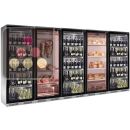 Combination of 3 refrigerated display cabinets for wine (Standing bottles), 1 for cheese conservation, and 1 for meat maturation - Depth 70cm ACI-GEM751XV