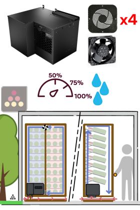Climatiseur monobloc 2 températures pour armoire à vin de 680 Watts - Froid et humidification - Evacuation Down - 20m3