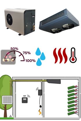 Climatiseur de cave naturelle de 1100 Watts - Évaporateur plafonnier - Froid, humidification et chauffage