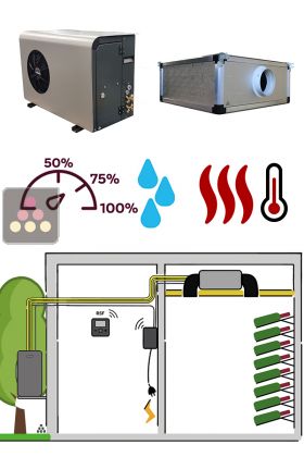 Climatiseur de cave 1100W - Évaporateur gainable - Froid, Chauffage et Humidification