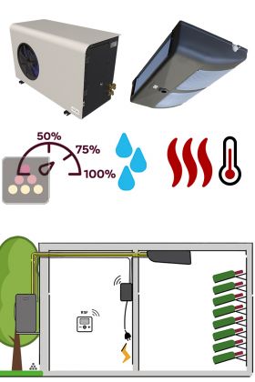Climatiseur de cave naturelle de 3440 Watts - Évaporateur plafonnier - Froid, humidification et chauffage