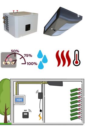 Climatiseur de cave naturelle de 2200 Watts - Évaporateur plafonnier - Condensation à eau - Froid, humidification et chauffage