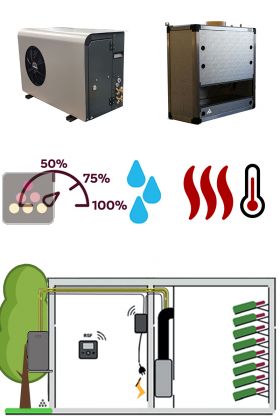 Climatiseur de cave 2370W - Evaporateur gainable vertical - Froid, Chauffage et Humidification