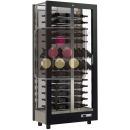 Multi-temperature wine display cabinet for service and storage - 3 glazed sides - Mixt equipment - Wooden cladding ACI-HTCR16001M