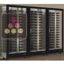 Combiné de 3 vitrines à vin professionnelles multi-usages - 3 cotés vitrés - Bouteilles horizontales - Habillage magnétique interchangeable ACI-TMR36001H