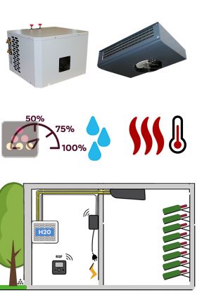 Climatiseur de cave naturelle de 780 Watts - Évaporateur plafonnier - Condensation à eau - Froid, humidification et chauffage