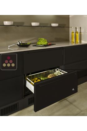 Réfrigérateur à tiroirs intégrable à façades noires