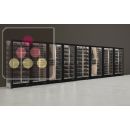 Combination of 8 professional multi-temperature wine display cabinets - 3 glazed sides - Magnetic and interchangeable cover ACI-TMR86000M