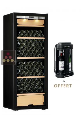 Cave à vin Multi-Usages de vieillissement et de service des vins rouges et des vins frais - 3 températures - Présentation stockage - Porte Full Glass