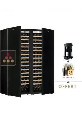 Combiné de 2 caves à vin Mono-Température de vieillissement et/ou de service - Clayettes coulissantes