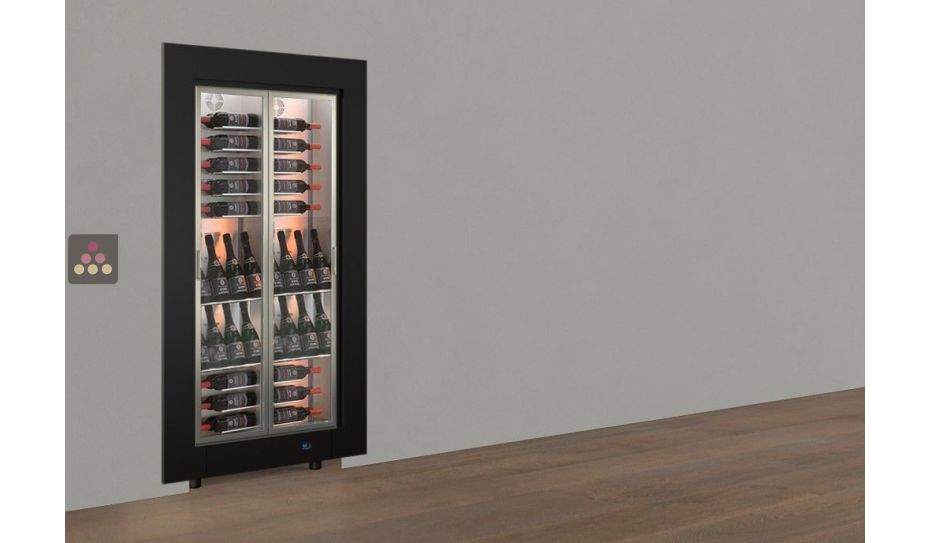 Vitrine à vin encastrable multi-températures de service et de conservation - P36cm - Équipement mixte - Cadre droit