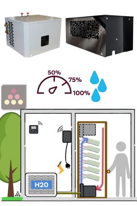 Climatiseur de cave 780W - Evaporateur pour armoire - Condensateur à eau - Froid et Humidification
