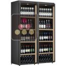 Combination of 2 single-temperature freestanding wine cabinet for storage or service - Standing bottles ACI-CMB2500V