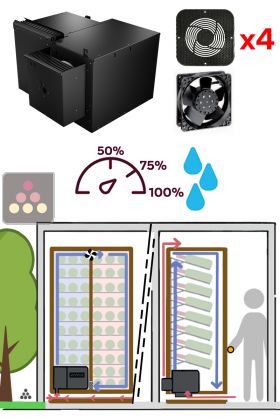 Climatiseur monobloc 2 températures pour armoire à vin de 680 Watts - Froid et humidification - Evacuation Up - 20m3