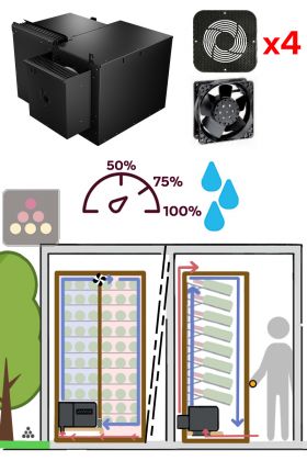 Climatiseur monobloc 2 températures pour armoire à vin sans espace sous plancher de 680 Watts - Froid et humidification - Evacuation Up - 20m3