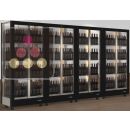 Combiné de 4 vitrines à vin professionnelles multi-usages - 4 cotés vitrés - Habillage magnétique interchangeable ACI-TMR46000VI