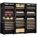 Combiné de 2 caves à vin mono-température et d'une cave multi-usages 3 températures - Equipement mixte - Porte Full Glass ACI-TRT811FM4