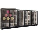 Combiné de 5 vitrines à vin multi-températures - Usage pro - P36cm - 3 côtés vitrés - Habillage magnétique interchangeable ACI-TMH56000M