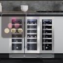 3-temperature built-in combination of 2 serving wine cellars - Steel frames ACI-CHA620E