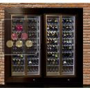 Combination of 2 professional multi-temperature built-in wine display cabinets - Wall crossing - Inclined bottles ACI-PAR27003PE