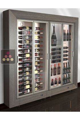 Combiné modulaire de 2 vitrines à vin multi-usages - Pose libre - Usage pro - Équipement mixte - P36cm