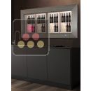Built-in combination of 2 multi-temperature wine display cabinets - 36cm deep - Standing bottles - Flat frame ACI-PAH23000VE