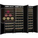Combination of a 3 single temperature ageing or service wine cabinets - Sliding shelves - Special bottle sizes ACI-TRT810NC2