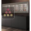 Built-in combination of 3 multi-temperature wine display cabinets - 36cm deep - Standing bottles - Flat frame ACI-PAH33500E