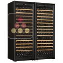 Combination of 2 single temperature wine cabinets for ageing and storage - Sliding shelves ACI-ART255TC