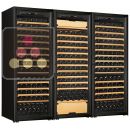 Combiné de deux caves à vin de vieillissement et d'une cave à vin 3 températures de service et de vieillissement - Clayettes coulissantes ACI-ART260TC